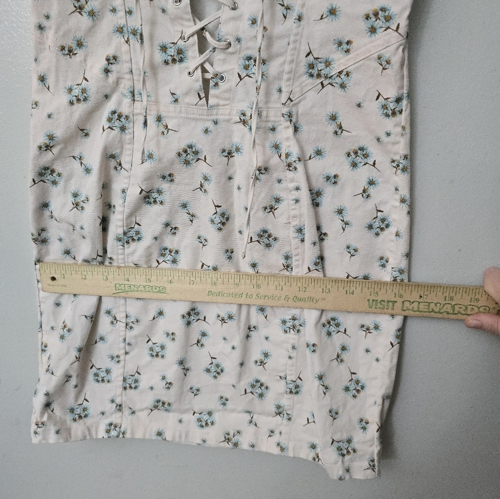 Victoria’s Secret Floral Stretchy Denim Corset Cami Cream Dress Midi Medium - Picture 13 of 13